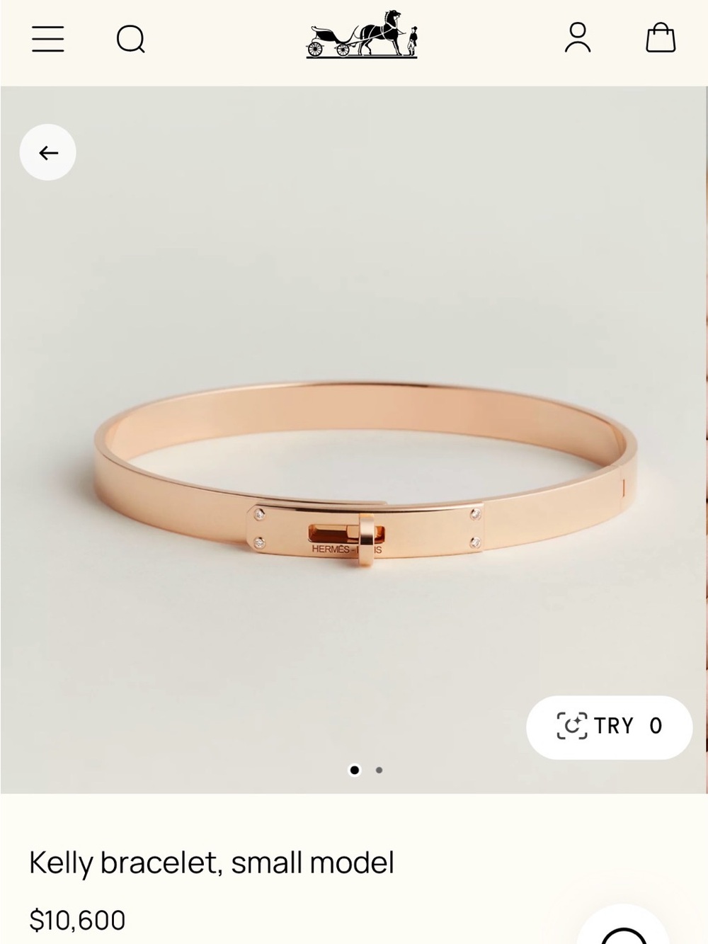 Hermes Kelly Bracelet in Rose Gold Tone Standard